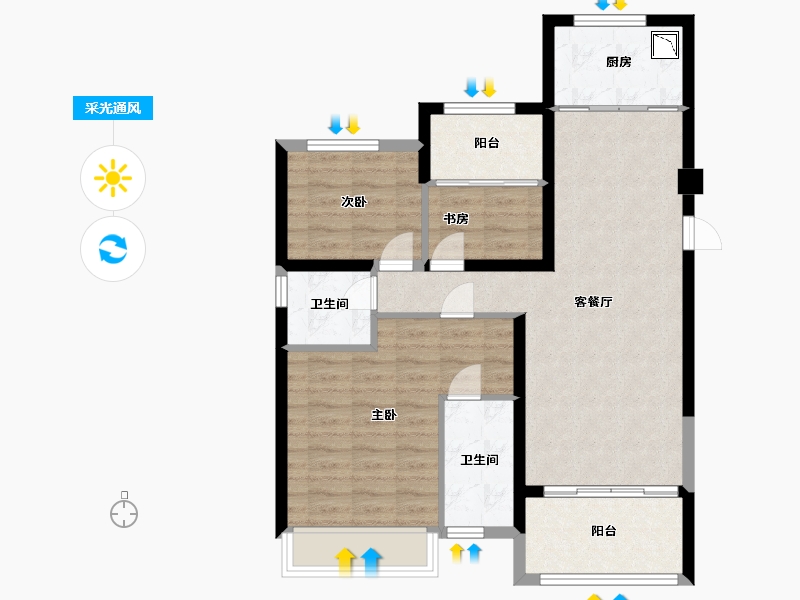 福建省-厦门市-海峡1号-79.00-户型库-采光通风