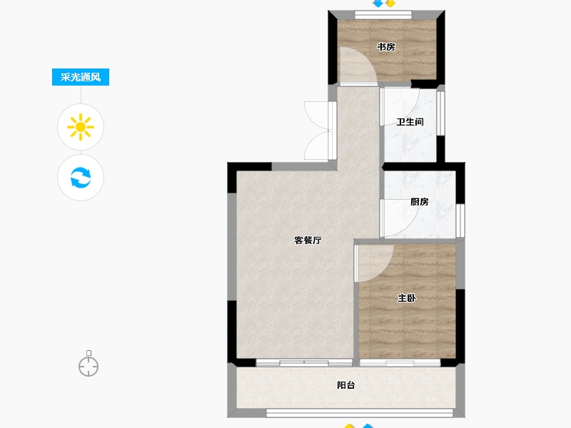 福建省-厦门市-海峡1号-55.01-户型库-采光通风