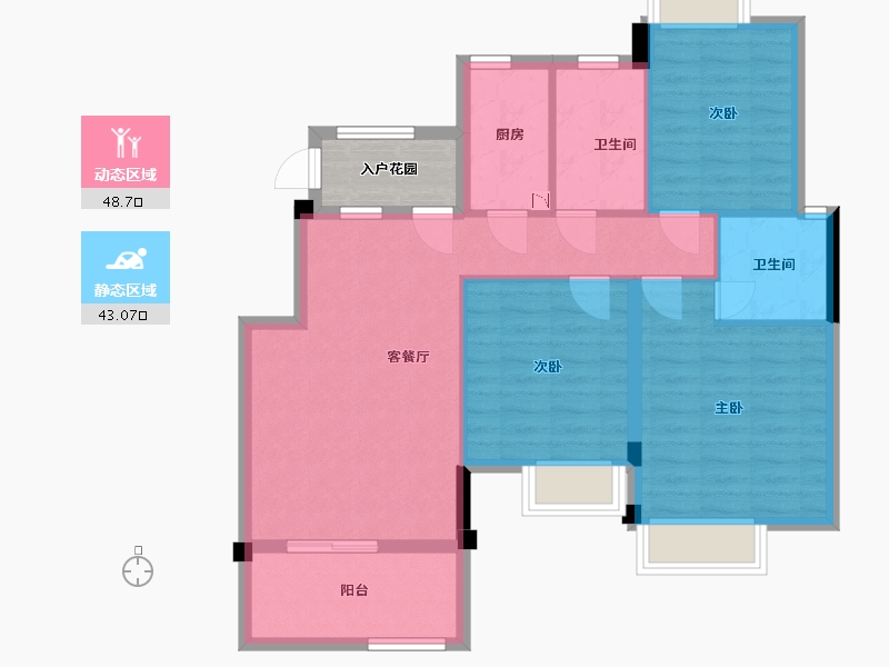 江西省-南昌市-美高东郊紫园-86.01-户型库-动静分区