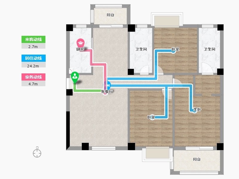 福建省-泉州市-永隆海上银滩-95.16-户型库-动静线