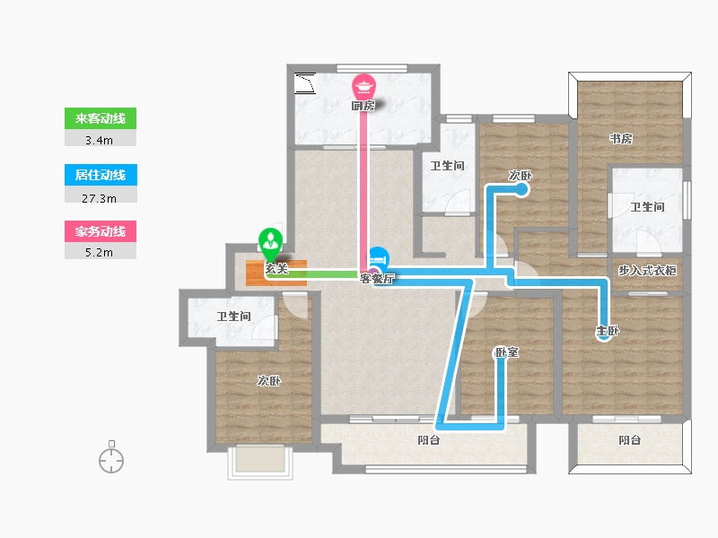 浙江省-宁波市-富力·湖滨天地-132.00-户型库-动静线