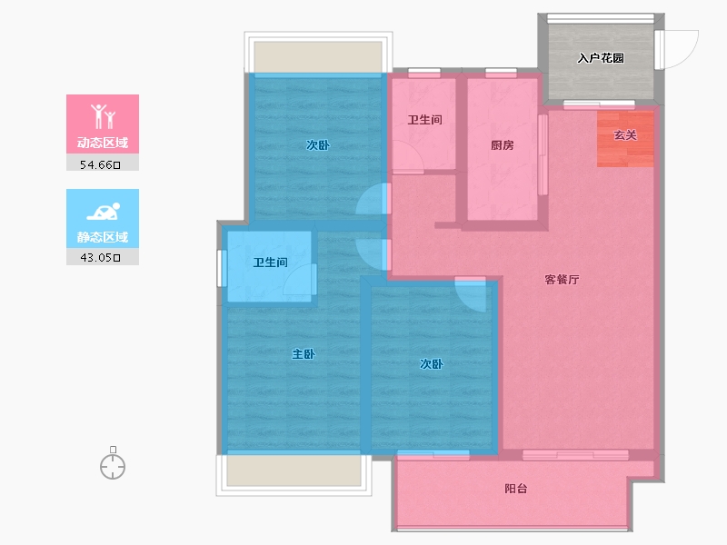 安徽省-阜阳市-同昇·西溪玫瑰-92.00-户型库-动静分区