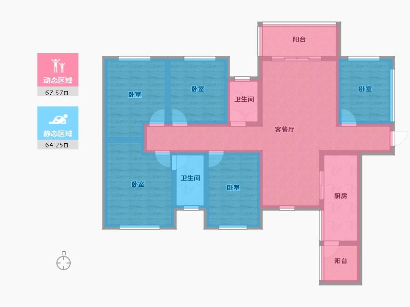 广西壮族自治区-玉林市-玉林彰泰城-115.70-户型库-动静分区