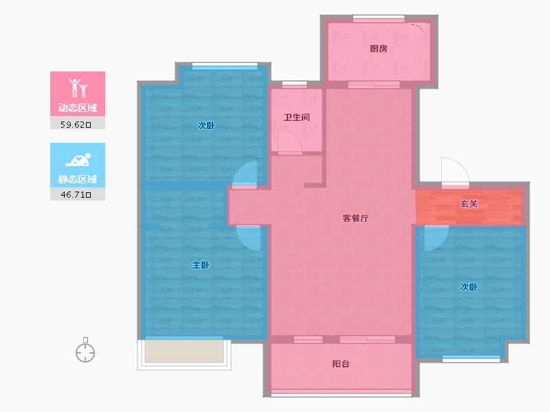 安徽省-阜阳市-阜城别院-95.03-户型库-动静分区