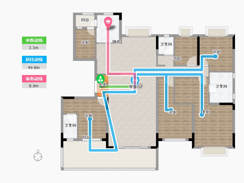 安徽省-阜阳市-碧桂园·黄金时代-208.00-户型库-动静线