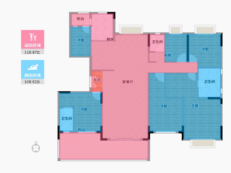 安徽省-阜阳市-碧桂园·黄金时代-208.00-户型库-动静分区