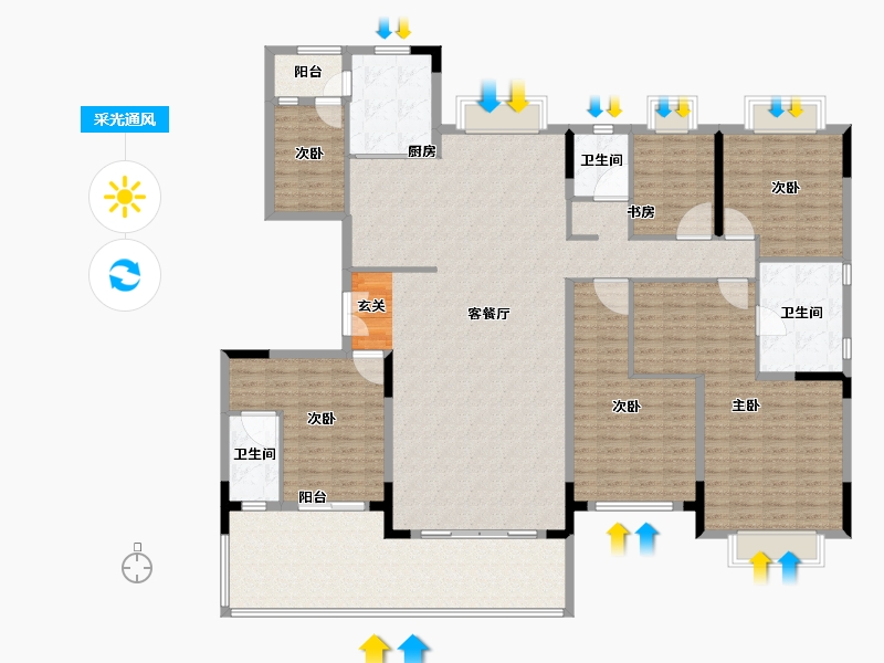 安徽省-阜阳市-碧桂园·黄金时代-208.00-户型库-采光通风