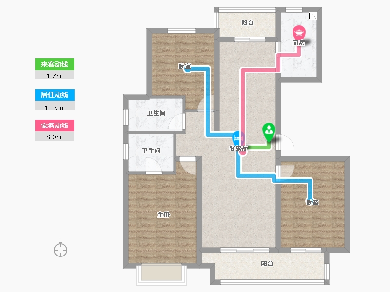 浙江省-宁波市-爱琴海国际广场-102.31-户型库-动静线