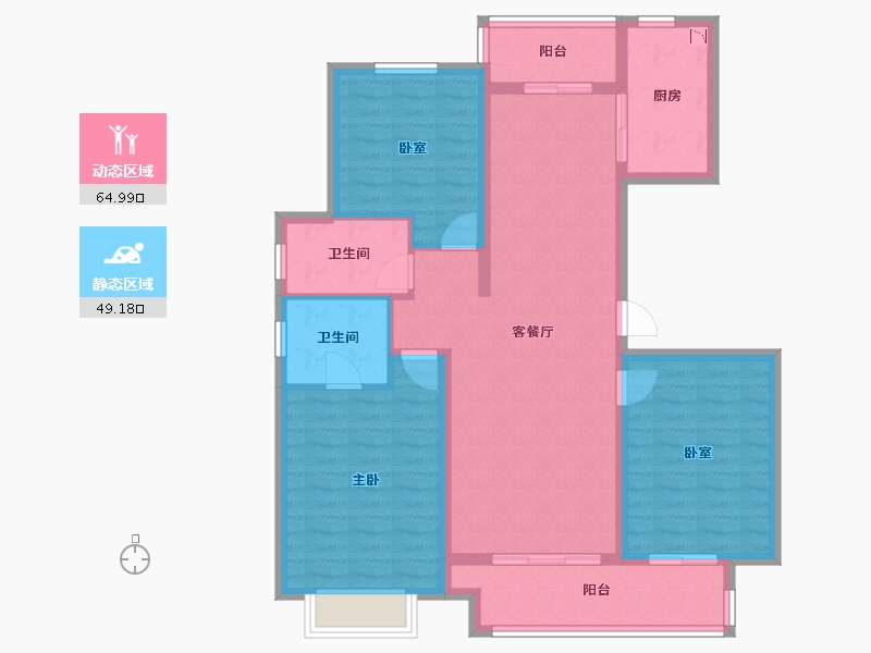 浙江省-宁波市-爱琴海国际广场-102.31-户型库-动静分区