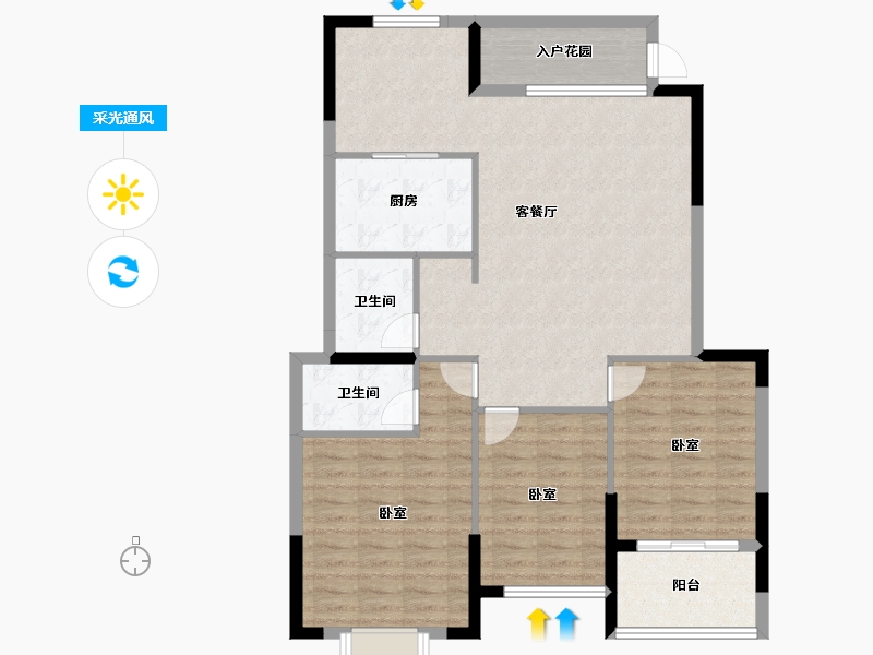 福建省-福州市-德成名郡-104.00-户型库-采光通风