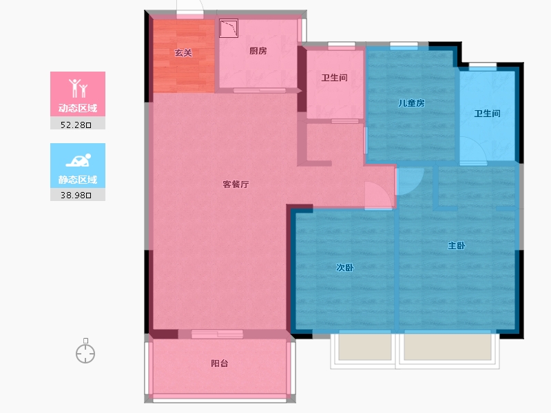 江西省-南昌市-海伦广场-81.60-户型库-动静分区