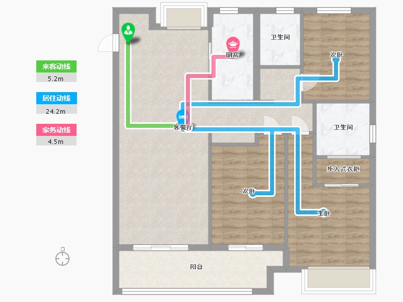 江西省-南昌市-绿地新里城名仕公馆-96.00-户型库-动静线