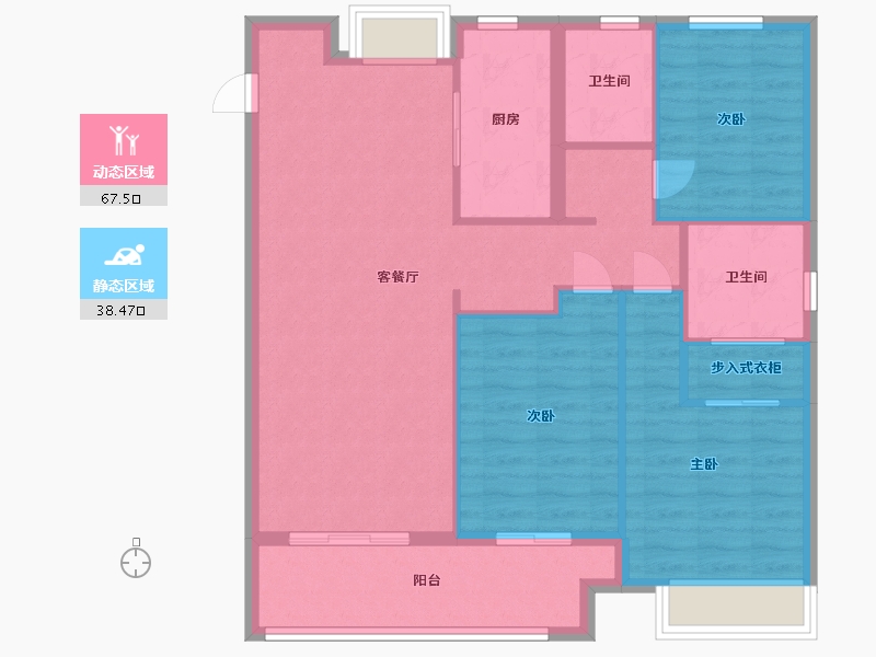 江西省-南昌市-绿地新里城名仕公馆-96.00-户型库-动静分区