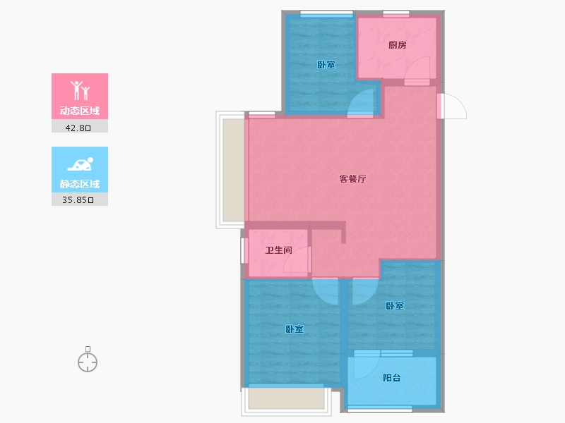 山东省-青岛市-越秀星汇城-70.00-户型库-动静分区