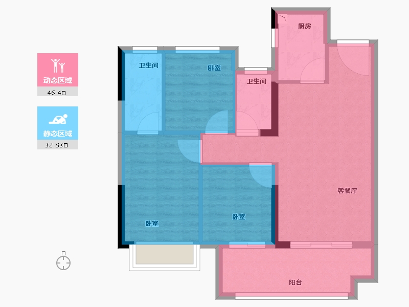 福建省-泉州市-鼎盛城上城-71.00-户型库-动静分区