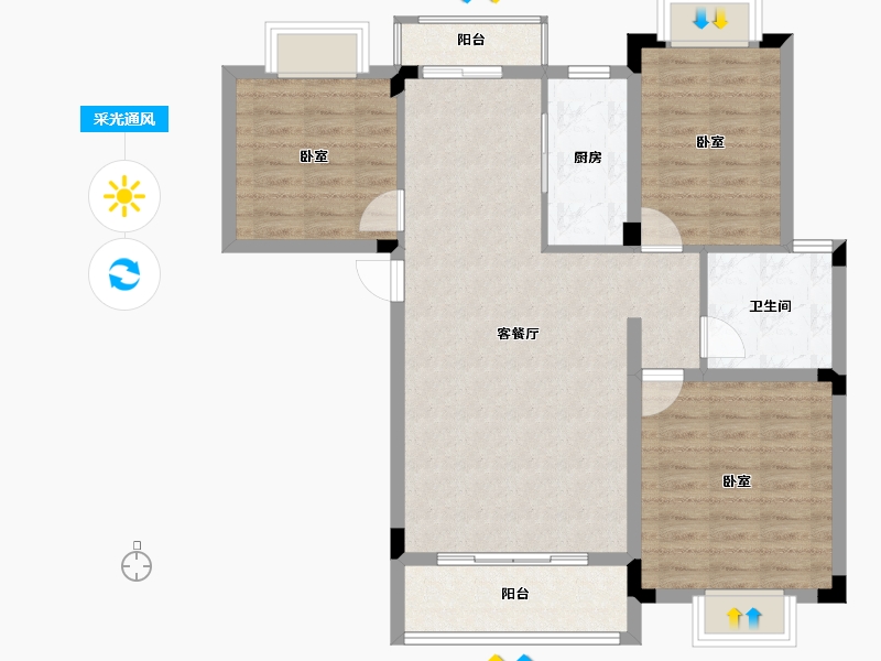 江西省-上饶市-国际锦里-89.30-户型库-采光通风