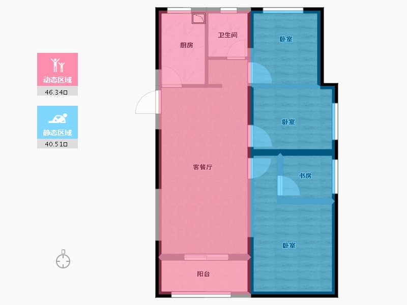 安徽省-合肥市-力高君御世家-76.99-户型库-动静分区