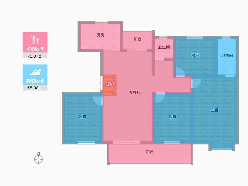 安徽省-阜阳市-大城小院-125.91-户型库-动静分区