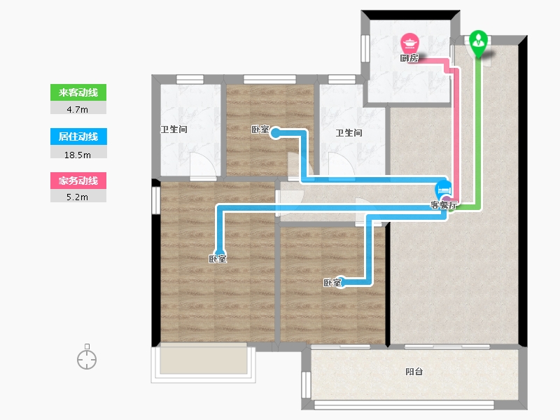 浙江省-温州市-旭辉东原吴越府-78.00-户型库-动静线