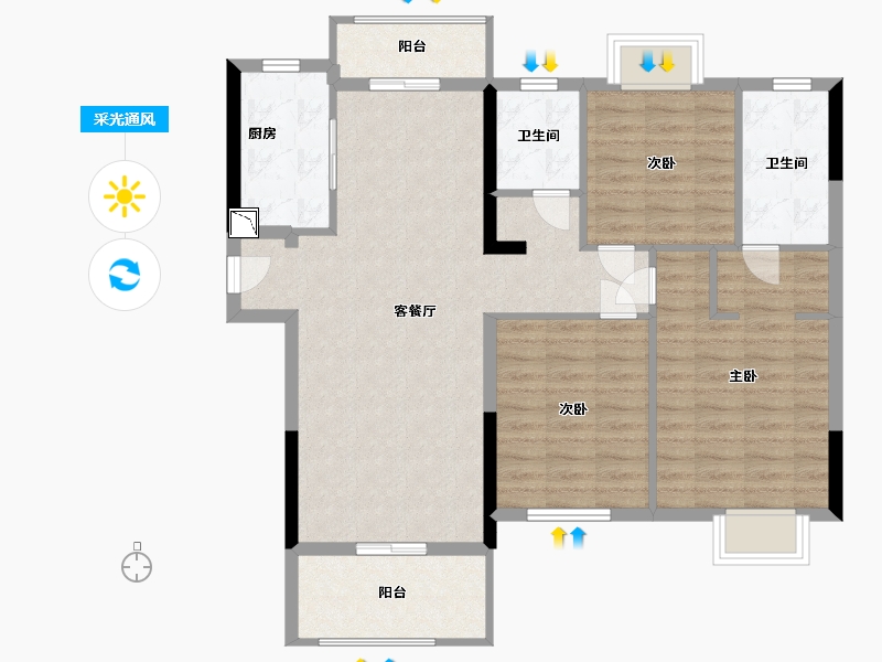 江西省-南昌市-新力公园壹号-95.00-户型库-采光通风