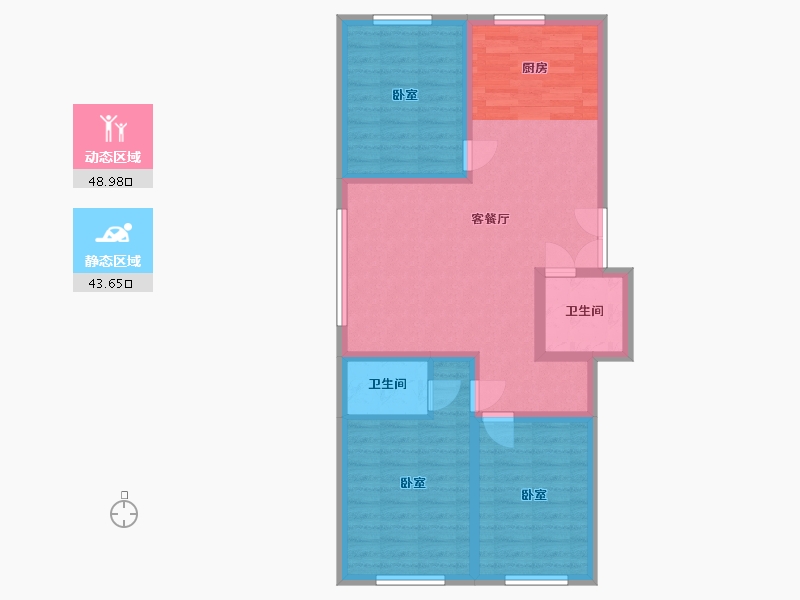 吉林省-辽源市-星源城湖语墅-82.82-户型库-动静分区