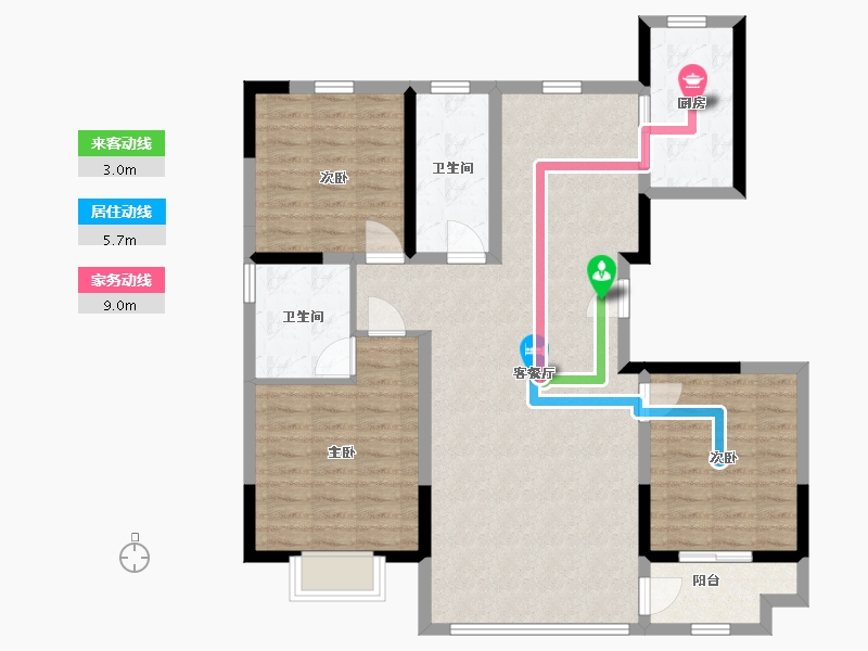 山东省-青岛市-北岭财富佳苑-106.00-户型库-动静线