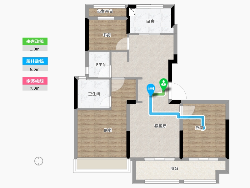 浙江省-金华市-美的上湖华章-87.00-户型库-动静线