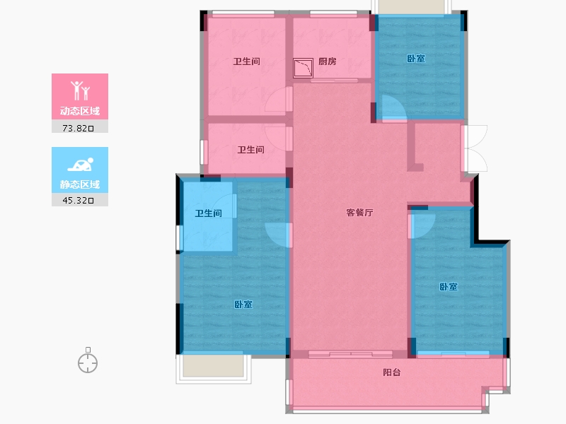 浙江省-丽水市-凯弘鼎园-106.00-户型库-动静分区