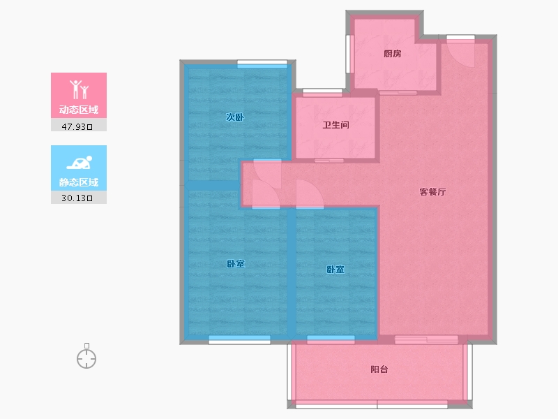 安徽省-合肥市-大富鸿学府-69.42-户型库-动静分区