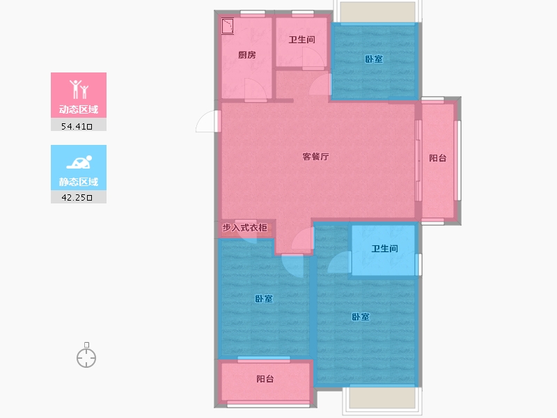 浙江省-温州市-石榴玉兰湾-86.00-户型库-动静分区