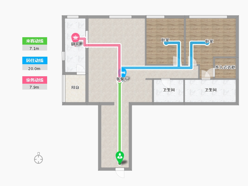 浙江省-杭州市-重庆来福士住宅-119.02-户型库-动静线