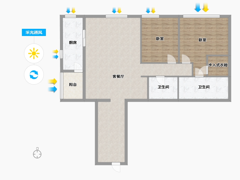 浙江省-杭州市-重庆来福士住宅-119.02-户型库-采光通风