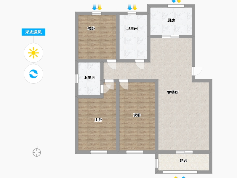 山东省-青岛市-盛泰首府-101.99-户型库-采光通风