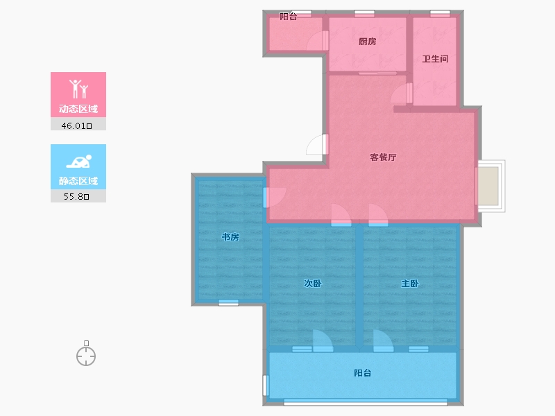 山东省-青岛市-山水嘉苑悦峰-90.00-户型库-动静分区