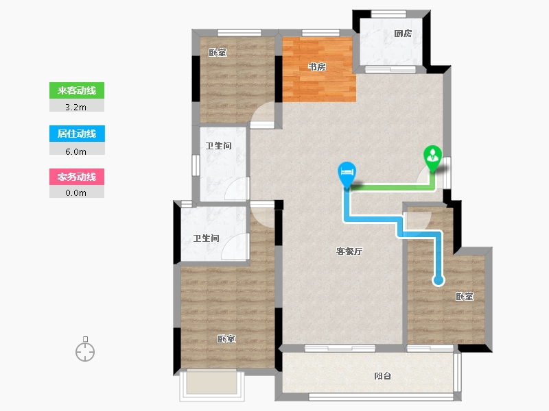 福建省-泉州市-晋东正荣府-96.00-户型库-动静线