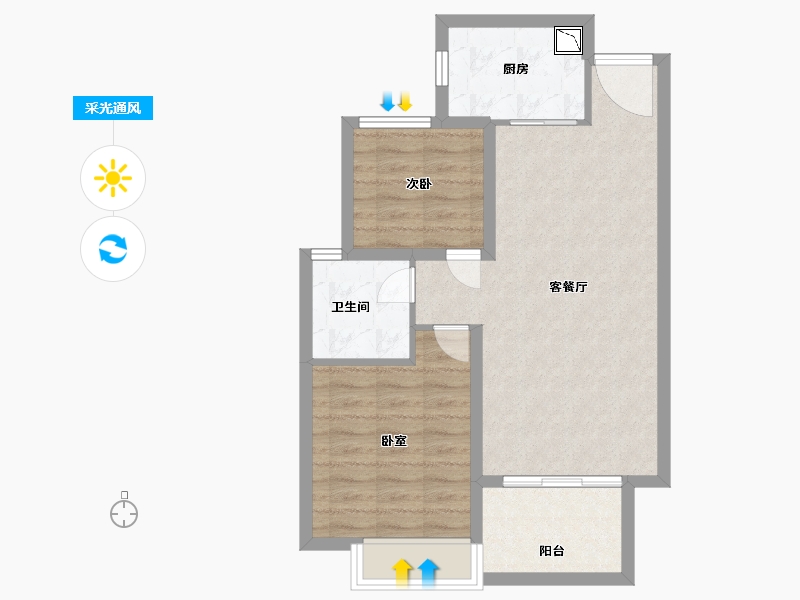 安徽省-合肥市-大富鸿学府-64.00-户型库-采光通风