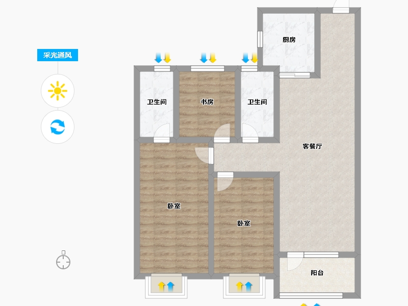 山东省-青岛市-青特星城-89.99-户型库-采光通风