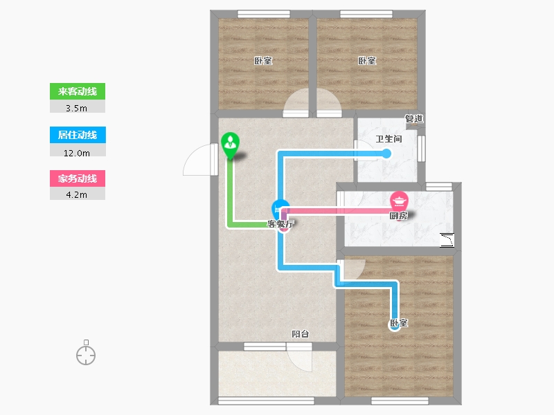 山东省-青岛市-龙湖璟宸原著-72.00-户型库-动静线