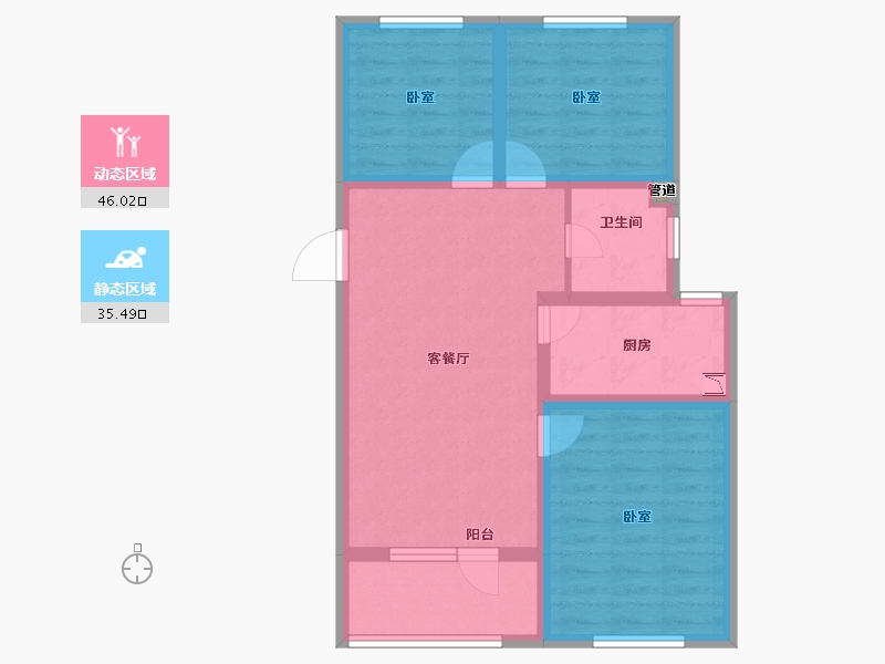 山东省-青岛市-龙湖璟宸原著-72.00-户型库-动静分区