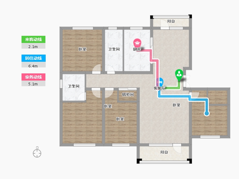 山东省-青岛市-海达如意金岸3号-129.74-户型库-动静线