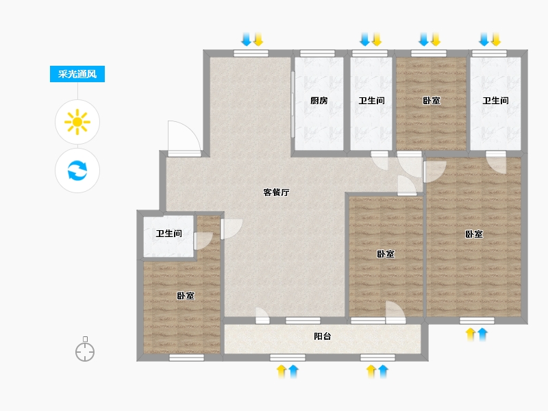 宁夏回族自治区-银川市-汇融静园-137.00-户型库-采光通风