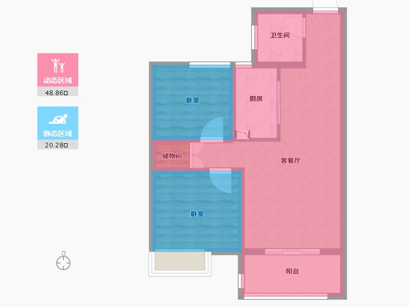 安徽省-合肥市-新庐国际-60.99-户型库-动静分区