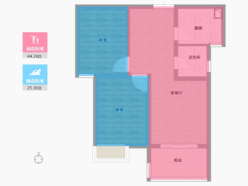 安徽省-合肥市-新庐国际-61.99-户型库-动静分区