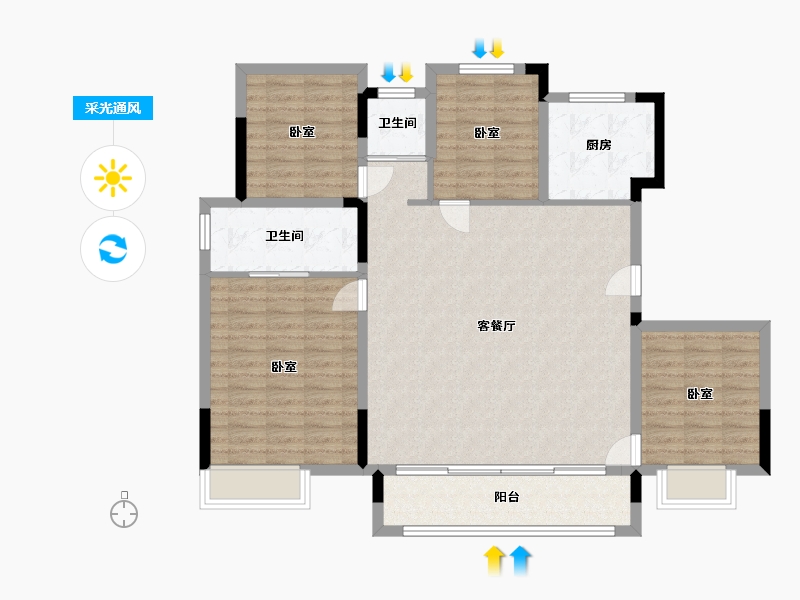 浙江省-湖州市-仁皇·燕澜府-114.00-户型库-采光通风