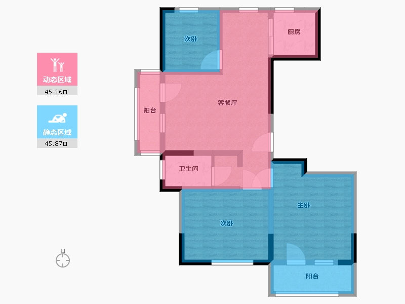 山东省-青岛市-清华凤凰园-80.01-户型库-动静分区