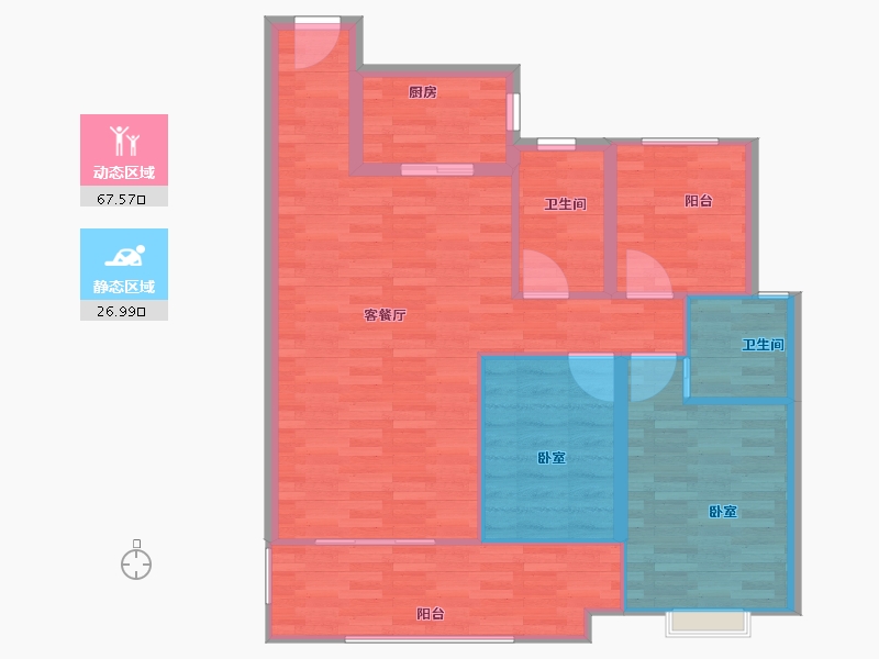 安徽省-亳州市-万瑞璞悦春秋-86.00-户型库-动静分区