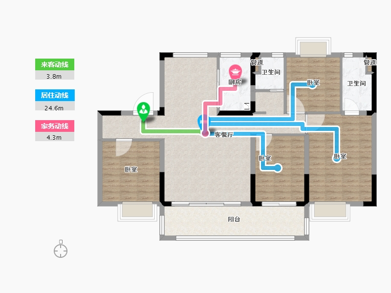 安徽省-芜湖市-碧桂园·西江樾-118.00-户型库-动静线