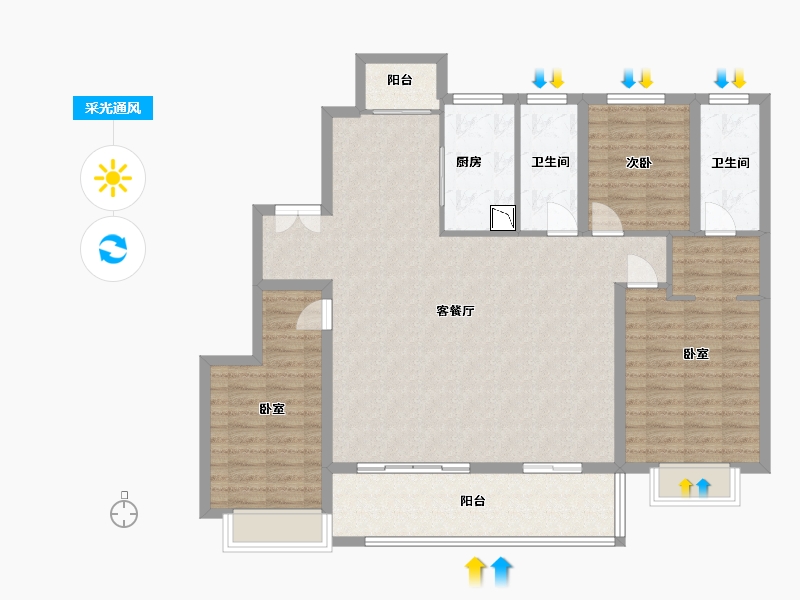 安徽省-合肥市-大富鸿学府-124.01-户型库-采光通风