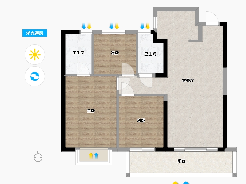 福建省-福州市-建发融侨山海大观-79.00-户型库-采光通风