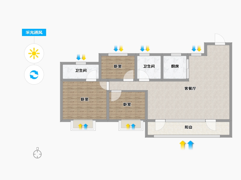 山东省-青岛市-和达熙园-108.00-户型库-采光通风